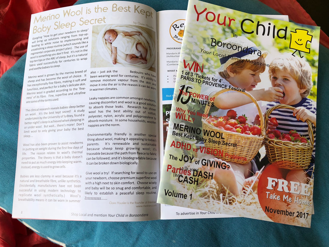 Magazine 'Your Child in Boroondara' publishes our Merino Wool article