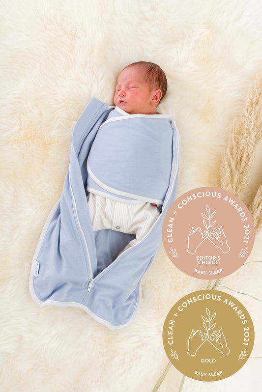 Merino Newborn Swaddle Bag - Baby Blue - Merineo